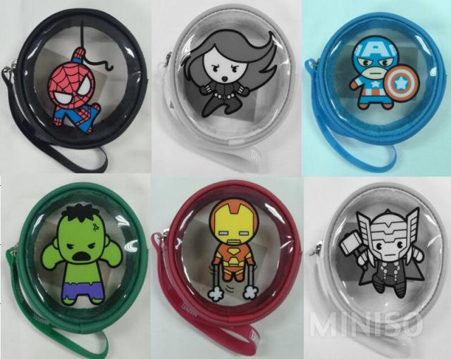Marvel Coin Purse Mini Hero Captain America MINISO Clear Round Bag Wrist  Strap | eBay
